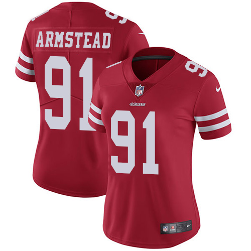 San Francisco 49ers Limited Red Women Arik Armstead Home NFL Jersey #91 Vapor Untouchable